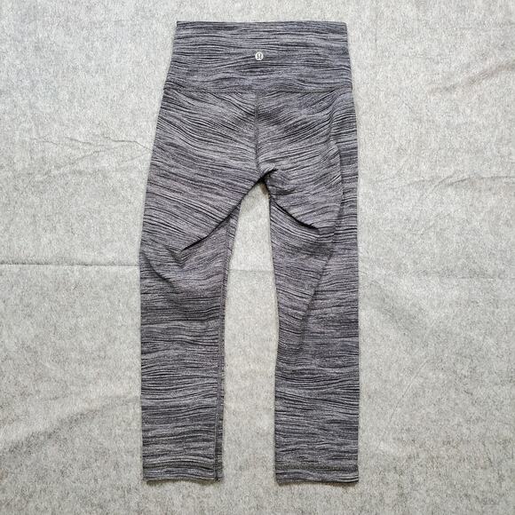 Lululemon Leggings Womens 4 Wunder Under Crop Hi Rise Luon 21" Bit Point Ice - Picture 6 of 8